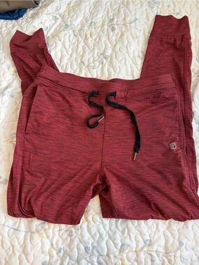 Born Primitive Maroon Heathered Track Joggers with Black Drawstring